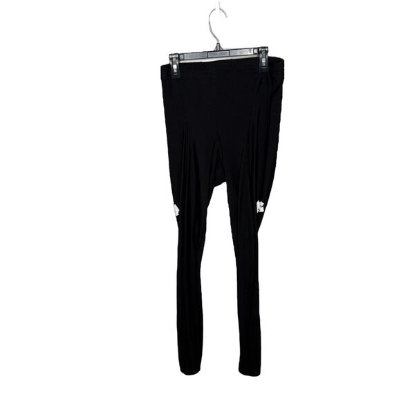 Descente Black Base Layer Activewear Pant Leggings Ankle zippers Size Large - Picture 1 of 6